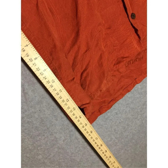 Mens Club Room Button Up Size Medium Linen Blend Orange Rust Color Casual - Picture 3 of 3